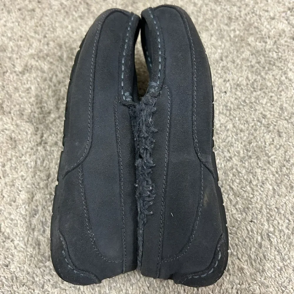 UGG Ascot Slipper Kid's 2 Blue Fur‎ Lined Suede Slip On